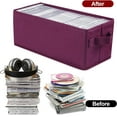 thumbnail image 6 of CD Storage Boxes - Pack of 2 CD Case Holder, Container holds 30 CDs in full jewel cases, 60 CDs in slim cases, and 165 discs in CD sleeves - (2pack-rose red), 6 of 6