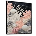 thumbnail image 2 of Designart "Monochrome Wonders Of The Coral Reef III" Coastal Coral Under Water Floater Framed Canvas Art Print, 2 of 5