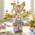 thumbnail image 3 of 14-Inch Outdoor Easter Bunny Decor, 35cm Tall Faux Rush Rabbit Statue, Weather-Resistant for Garden, Patio & Spring Landscape Display F, 3 of 4