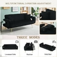 thumbnail image 2 of Aukfa Corduroy Futon Convertible Sofa Bed, Black, 2 of 8