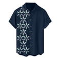 thumbnail image 5 of Inglocry Men's Cuban Guayabera Shirts - Casual Short Sleeve Cotton Linen Button Down Shirt Summer Regular Fit Beach Tops Navy M, 5 of 5