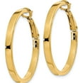 thumbnail image 2 of 14K Yellow Gold 3X30mm Polished Square Tube Round Hoop Earrings (35 X 35) Made In Peru pre230, 2 of 5