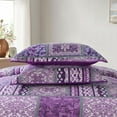 thumbnail image 5 of WannaToo King Size Quilt Comforter Cotton Bedding Set With Shams, Vintage Purple, 5 of 7