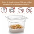 thumbnail image 2 of 10PCS Insertos de policarbonato 1/6, Policarbonato transparente, Tuppers Apilable para Hotel, Recipientes transparentes con tapas, Adecuado para hoteles, restaurantes, familias, 2 of 7