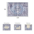 thumbnail image 7 of Cocosity 9'x12' Modern Vintage Medallion Traditional Indoor Area Rug for Living Room Home Office, Grey/Navy, 7 of 7
