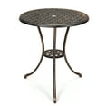 thumbnail image 2 of M optimized 23.6" Round Patio Bistro Table Outdoor Dining Coffee Table with 2" Umbrella Hole, Cast Aluminum Side/End Table for Patio Balcony Backyard Lawn Garden Porch, 2 of 9