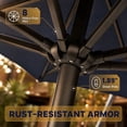 thumbnail image 3 of 10 ft Cantilever Patio Umbrella with Protective Cover, 360° Rotation Offset Hanging Umbrella with Tilt & Crank, Outdoor Heavy-Duty Sun Shade, Navy Blue, 3 of 7