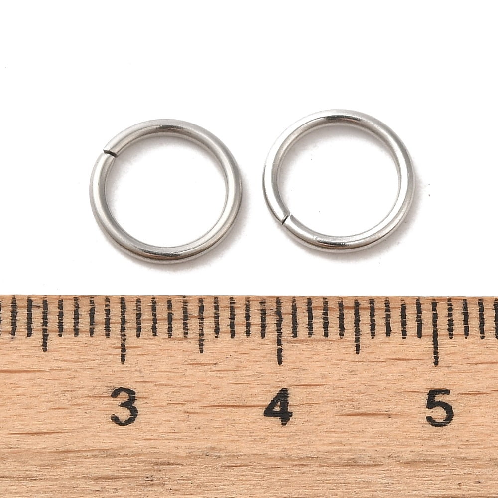 8000 pc Resistant 304 Stainless Steel Open Jump Rings Round Stainless Steel Color 10x1.2mm 17 Gauge Inner Diameter: 7.6mm