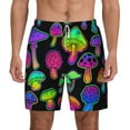 thumbnail image 2 of Goofa Bright Mushrooms Printed Men's Swim Trunks Board Shorts Quick Dry Mens Swimming Trunks with Compression Liner,Breathable Fit Hawaii Beach Shorts-3X-Large, 2 of 9