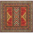 thumbnail image 6 of SAFAVIEH Classic Vintage Clarette Chevron Bordered Area Rug, Red/Slate, 6' x 6' Round, 6 of 9