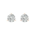 thumbnail image 3 of 2 Ct Round Cut Studs Clear Moissanite 18K Rose Solid Solid Gold Everyday Dainty Earrings Screw Back, 3 of 7