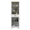 thumbnail image 5 of St. Clair Modern Multicolor Engineered Wood Linen Cabinet | 4 Shelves, 1 Drawer, 1-Door Cabinet | Freestanding Bathroom Storage | 13.8"W x 17.3"D x 55.7"H | Colombia Made, 5 of 7