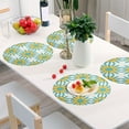 thumbnail image 6 of Ryvnso Sunflowers with Turquoise Round Plate Mats Dining Table Placemat Set of 4 for Holiday Decoration, 6 of 7