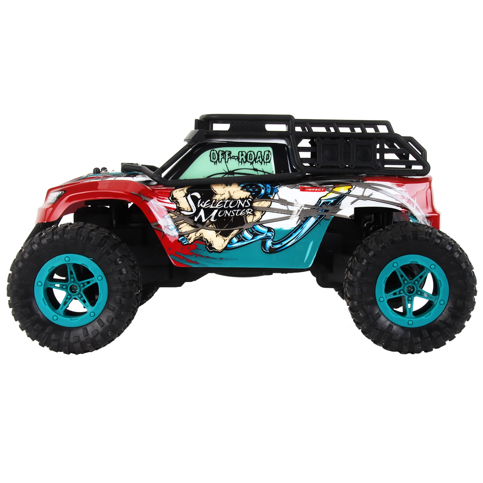 ​1:16 Scale Beginner RC Truck - 18km/h Speed, Dual Batteries & Pistol Grip Remote - Grass & Dirt Use Age 8+​​ green