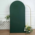 thumbnail image 3 of BalsaCircle 7 ft Hunter Green Fitted Matte Spandex Round Top Wedding Arch Backdrop Stand Cover Party Events Decorations, 3 of 8