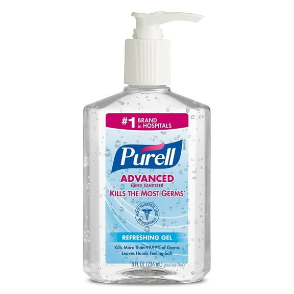 PURELL 9652 Advanced Instant Hand Sanitizer, 8 Ounce Pump Bottle (Pack of 4)