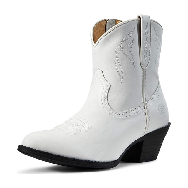Bota ARIAT Darlin Western de piel blanca para mujer, talla 7.5B