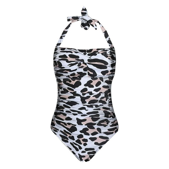 VerPetridure Women's Halter One Piece Swimsuit High Waisted Bathing Suits for Women Floral Print Swimwear