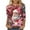 Multicolor, variant on Oksale Santa Claus Srinted Shirts for Women Plus Size Christmas Shirt 3/4 Sleeve Tee Blouses Casual Round Neck Blouse Loose Fit Holiday Tops
