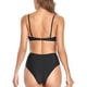 thumbnail image 4 of Traje de baño de mujer de 2 piezas de bikini cómodo de cintura alta de color sólido estilo playa OAVQHLG3B Store lin121212, 4 of 4
