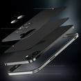 thumbnail image 3 of Compatible with iPhone 16 Case, with Camera Lens Protector, Luxury Vegan PU Leather Back Slim Thin Matte Business Phone Case Cover for Men and Women for iPhone 16, Blue, 3 of 12