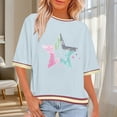 thumbnail image 2 of WRKEKC Short Sleeve Shirts for Women, Summer T-Shirts for Women, Women's Summer Casual Comfortable Printed Round Neck Short Sleeve Tops, 2 of 7