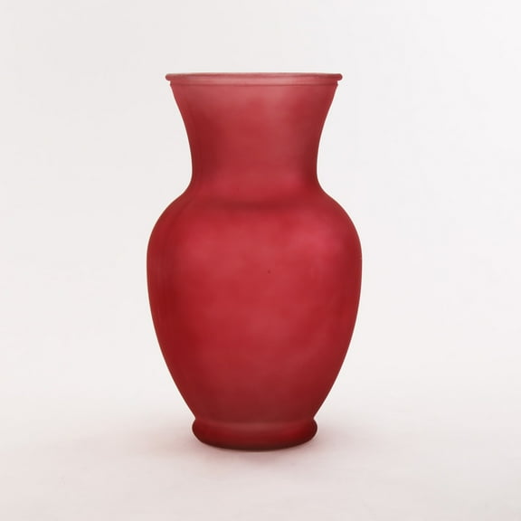 WGV Frosted Red Ginger Jar, Machine Pressed - 6.5" Wide x 11" Height, Good quality, Heavy Weighted Base - 1 Pc