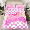 thumbnail image 6 of jejeloiu Cute Gamepad Bed Sheets,Modern Video Game King Sheets,Gaming Gamer Sheet Set For Girl Kids,Super Cozy Bedroom Decor,4pcs, 6 of 7