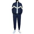 thumbnail image 2 of Yusimy Men's Color-Block 2-Piece Stand-Up Collar Set Zip-Up Long Sleeve Elastic Waist Slim-Fit Pocket Pants Casual Sports, 2 of 7