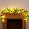 thumbnail image 4 of Sunflower Vine Garland with Lights Battery Operated 5 Meters 50 LED Warm White Twinkling Artificial Flower String Lights for Garden Kitchen Wedding Party Home Decor, 4 of 9