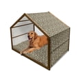thumbnail image 1 of Camo Pet House, Illustrated Green Camouflage in Forest Colors Hunter Theme, Outdoor & Indoor Portable Dog Kennel with Pillow and Cover, 5 Sizes, Dark Green Army Green, by Ambesonne, 1 of 4