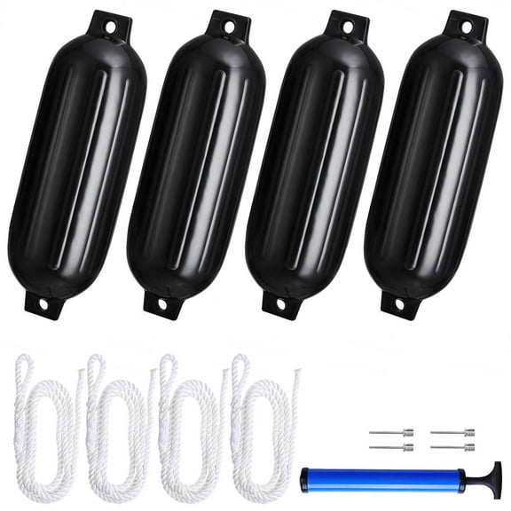 Yescom Boat Fenders 4 Pack 8.5"x27" Inflatable Boat Buoy Bumper Kit Pontoon Docking Marine Protector