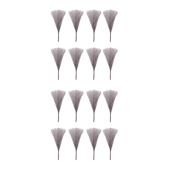 Transemion 8pieces Add Touch Of Nature With Artificial Pampas Grasses Flower Realistic Gradient gray >45cm 2Set