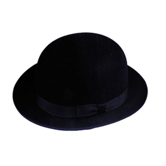 Bowler Hat Black 100% Wool Satin Lined Mens Felt Round Derby Bowler 