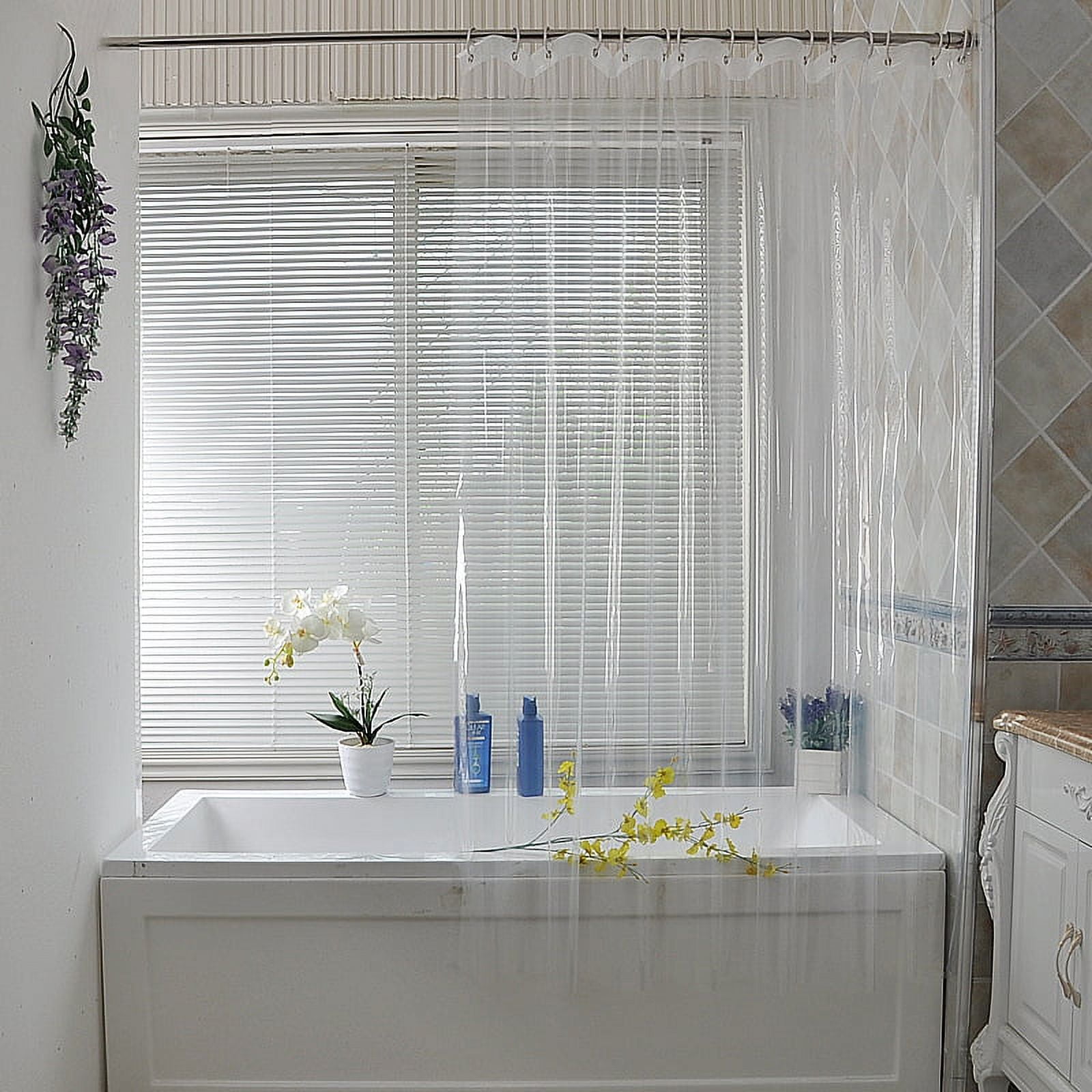 Shower Curtain Transparent Water Repellant Mildew Proof Bathroom