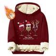 thumbnail image 1 of Sudadera con capucha para hombre, informal, a la moda, con estampado navideño, de manga larga y bolsillo, de poliéster, 1 of 5