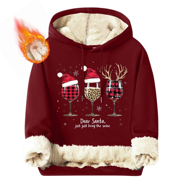 Sudadera con capucha para hombre, informal, a la moda, con estampado navideño, de manga larga y bolsillo, de poliéster