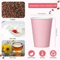 thumbnail image 2 of 48 Pcs 12 oz Disposable Coffee Cups with Lids and Sleeves Bulk, Insulated Hot Chocolate Paper Cup for Hot and Cold Beverage Water Juice Cocoa Tea Party Restaurants Travel Supplies (Pink), 2 of 7