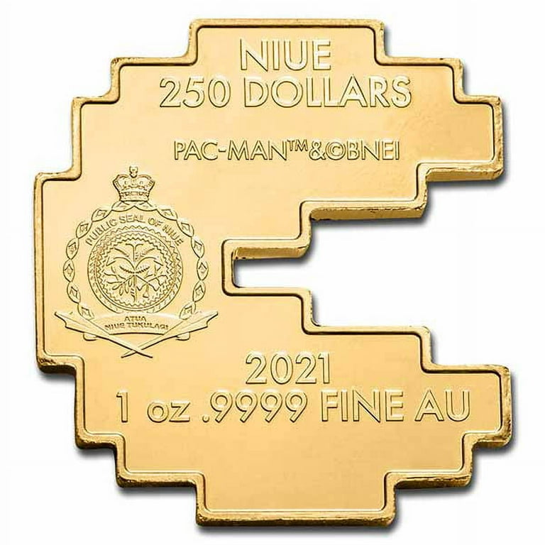 2021 Niue 1 oz Gold $250 PAC-MAN™ Shaped Coin - Walmart.com