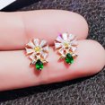 thumbnail image 4 of GKNET Bee Shaped Stud Earring Women Yellow Gold Plated Wedding Delicate Jewelry Zircon Earring-Gold, 4 of 6