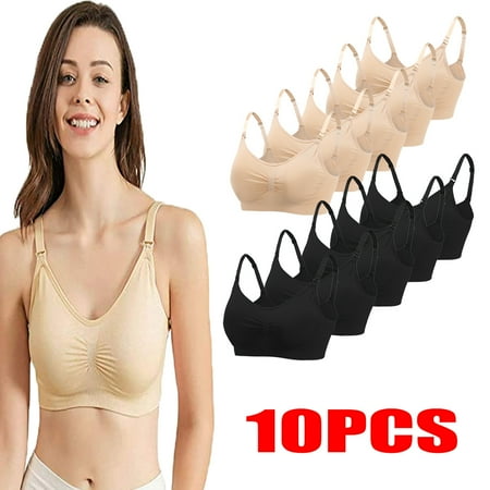 

2/4/6/8/10Pieces Nursing Bra Breastfeeding Mom Breast Pumping Bra Seamless Nursing Bra Nursing Underwireless Underwear