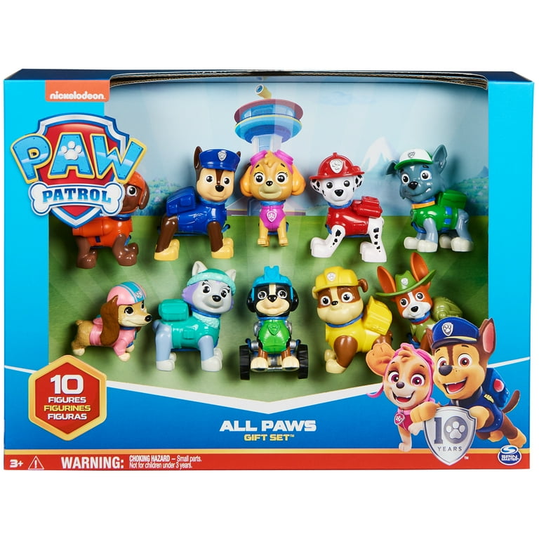 Paw Patrol, 10th Anniversary, All Paws on Deck 10 Collectible Toy Figures Gift Pack