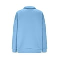 thumbnail image 5 of BiZtdJrK Women's Loose Sweatshirts Lapel V Neck Long Sleeve Pullover Sweatshirt Drop Shoulder Solid Casual Fall Tops Blue M, 5 of 7