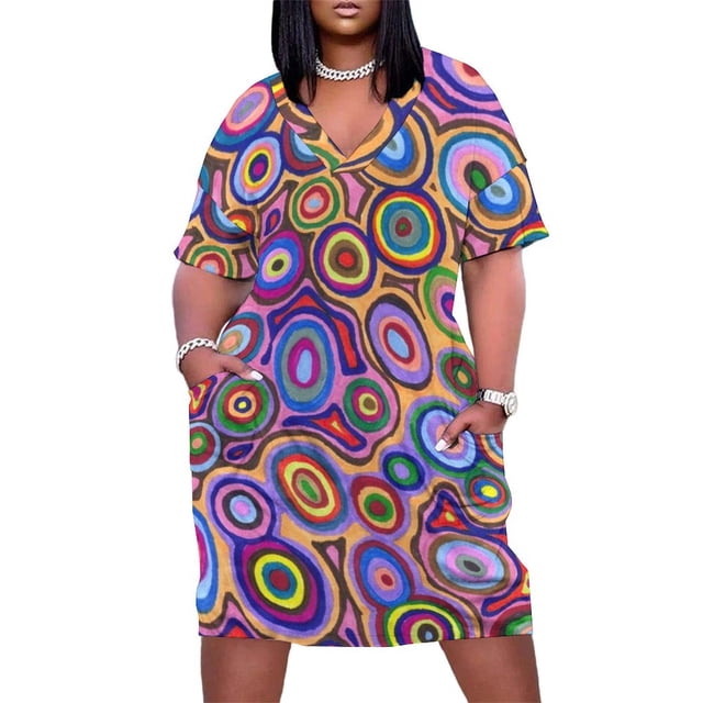 Kabi Sunrise-vestido holgado con bolsillos para mujer ropa de verano novedad de