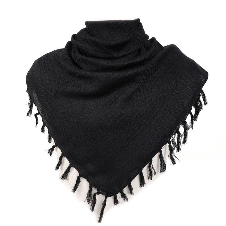 Keffiyeh Palestinian Shemagh scarf Black and White 100% Cotton Men