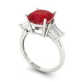 thumbnail image 2 of Clara Pucci 14K White Gold 3ct Tourmaline Three-Stone Ring for Women, 2 of 7