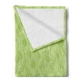 thumbnail image 2 of Leaves Soft Flannel Fleece Throw Blanket, Green Leaves with Curvy Twigs Botanical Natural Forest Inspiration, Cozy Plush for Indoor and Outdoor Use, 50" x 60", Pale Green White, by Ambesonne, 2 of 5