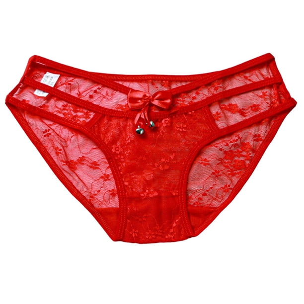 Gibobby Tangas de mujer Bragas sexis de malla con borlas para mujer, bragas caladas, bragas con cordones de ganchillo, tangas, lencería, ropa interior(Rojo,G)