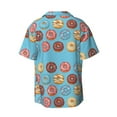 thumbnail image 2 of Vsdgher Cute Donut Print Men's Wrinkle Free Untucked Cuban Shirt Business Casual Button Down Shirts Short Sleeve Shirt, 2 of 7
