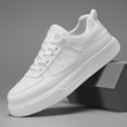thumbnail image 4 of [Men's Low-Top Sneakers] Men's Low-Top Sneakers Lace-Up Minimalist Round-Toe Shoes with Cushioned PVC Sole - Upper, Soft Fabric - Versatile for Streetwear, Gym, Office & Daily Wear, 4 of 9